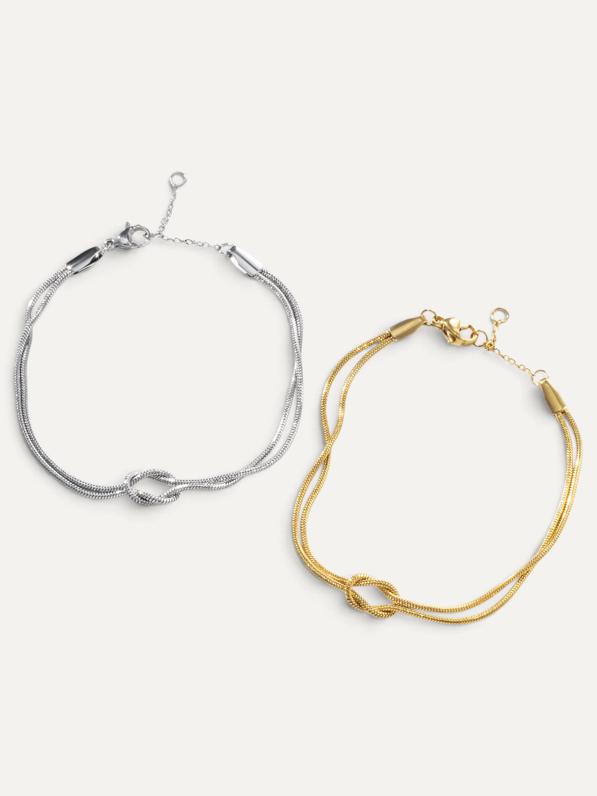 CÉLOIR Saphera Armband aus Edelstahl in Gold und Silber mit elegantem Knoten-Design und verstellbarer Länge